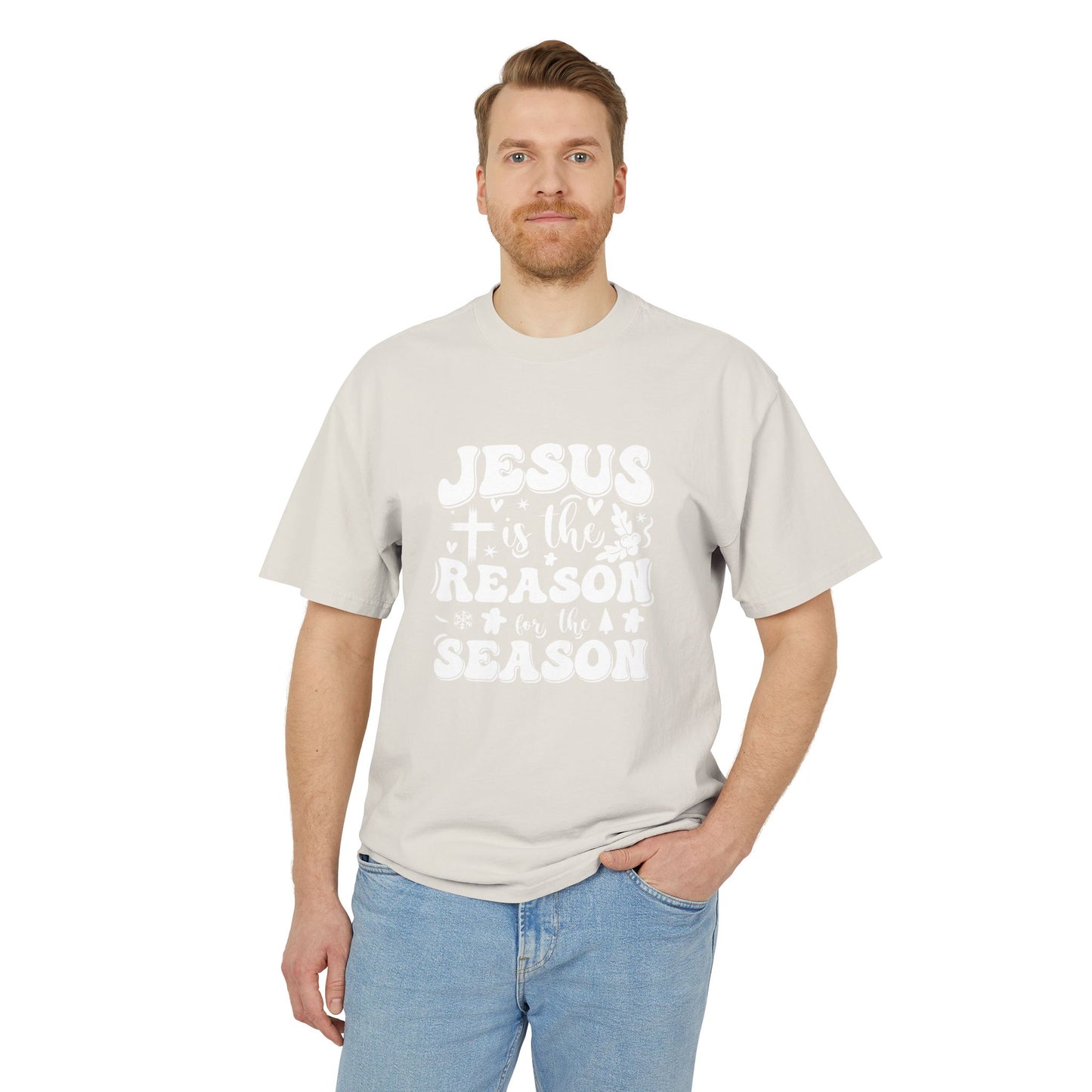 Jesus is the Reason Unisex Heavy Faded Tee, Christian T-Shirt, Holiday Apparel, Faith-Based Gift, Casual Wear