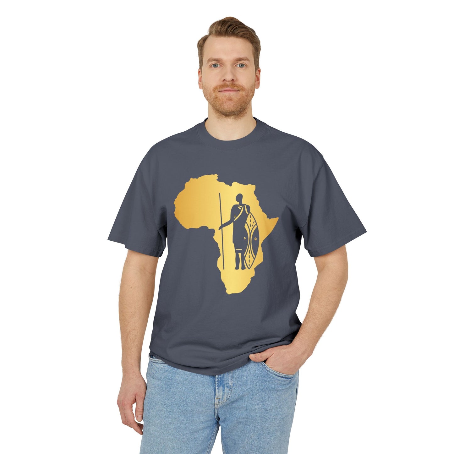 Golden Africa Graphic Tee, Unisex T-Shirt, African Pride Shirt, Casual Wear, Gift for Travelers, Adventure Apparel