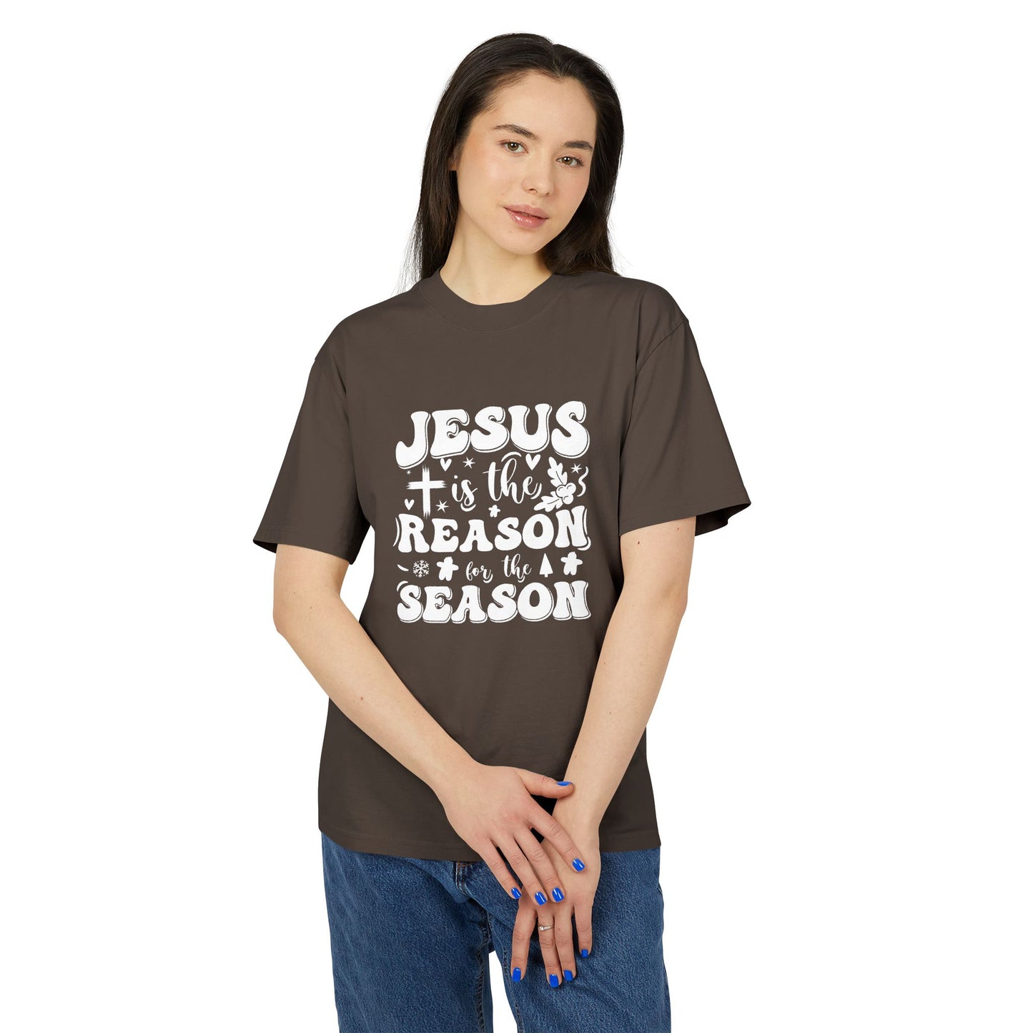 Jesus is the Reason Unisex Heavy Faded Tee, Christian T-Shirt, Holiday Apparel, Faith-Based Gift, Casual Wear