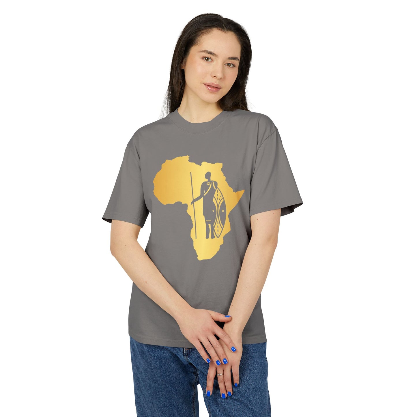 Golden Africa Graphic Tee, Unisex T-Shirt, African Pride Shirt, Casual Wear, Gift for Travelers, Adventure Apparel