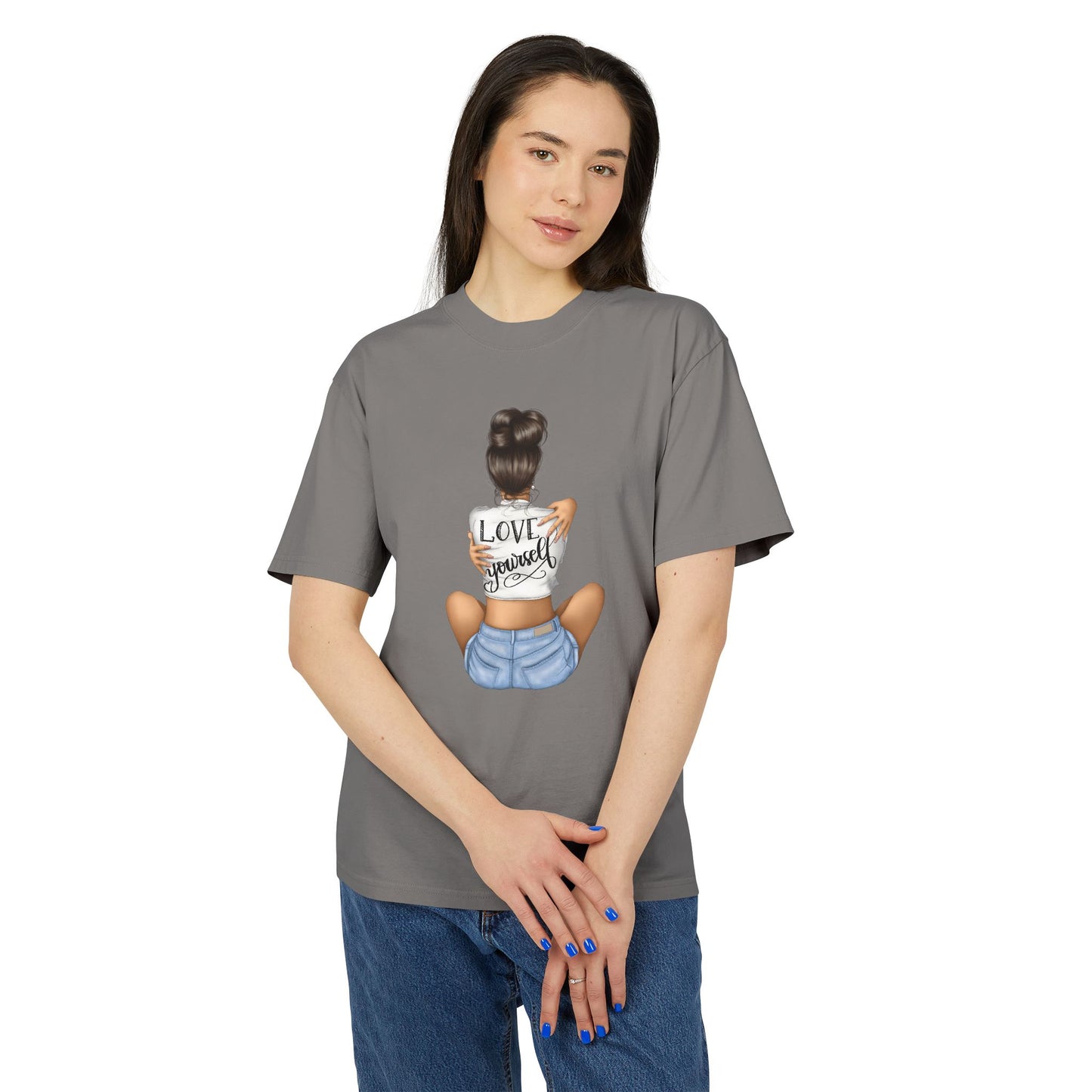 Love Yourself Unisex Heavy Faded Tee, Casual T-Shirt, Self-Love Gift, Motivational Apparel, Everyday Wear, Summer Casual Top