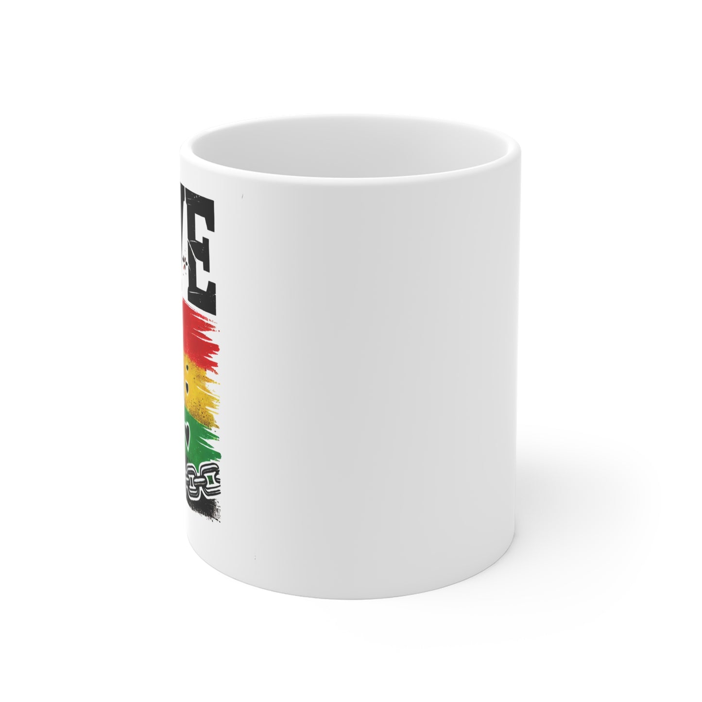 Empowerment Mug with Love & Unity Design, Motivational Gift, Inspirational Coffee Cup, Rasta Fist Mug, Movements Symbolic Drinkware