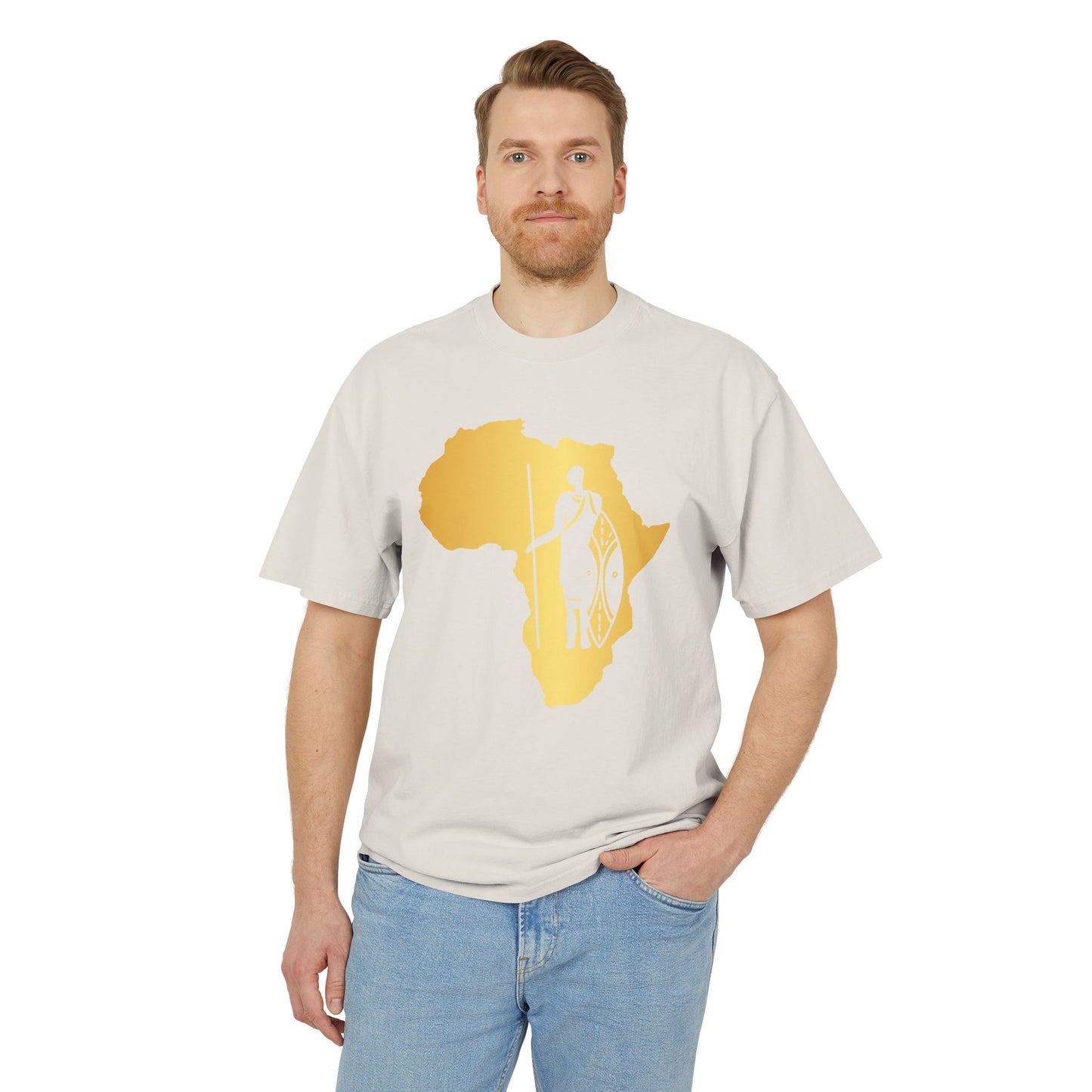 Golden Africa Graphic Tee, Unisex T-Shirt, African Pride Shirt, Casual Wear, Gift for Travelers, Adventure Apparel