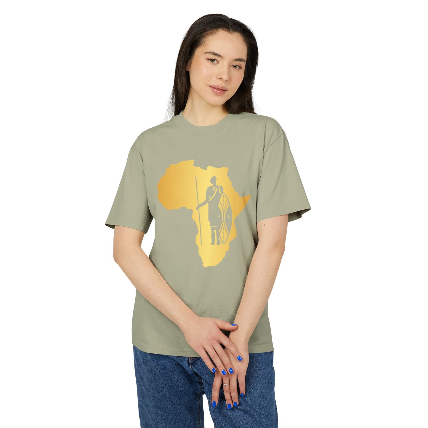 Golden Africa Graphic Tee, Unisex T-Shirt, African Pride Shirt, Casual Wear, Gift for Travelers, Adventure Apparel
