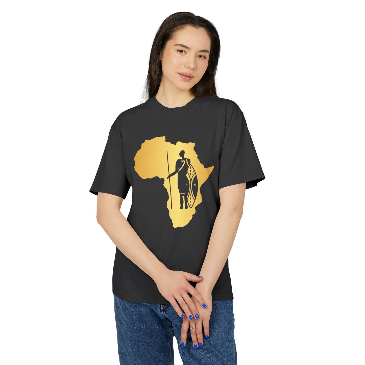 Golden Africa Graphic Tee, Unisex T-Shirt, African Pride Shirt, Casual Wear, Gift for Travelers, Adventure Apparel