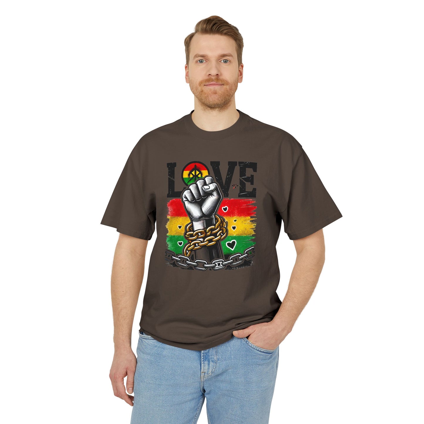 Unisex Graphic T-Shirt - Love Fist Design, Casual Tee, Statement T-Shirt, Gift for Activists, Vintage Style Clothing