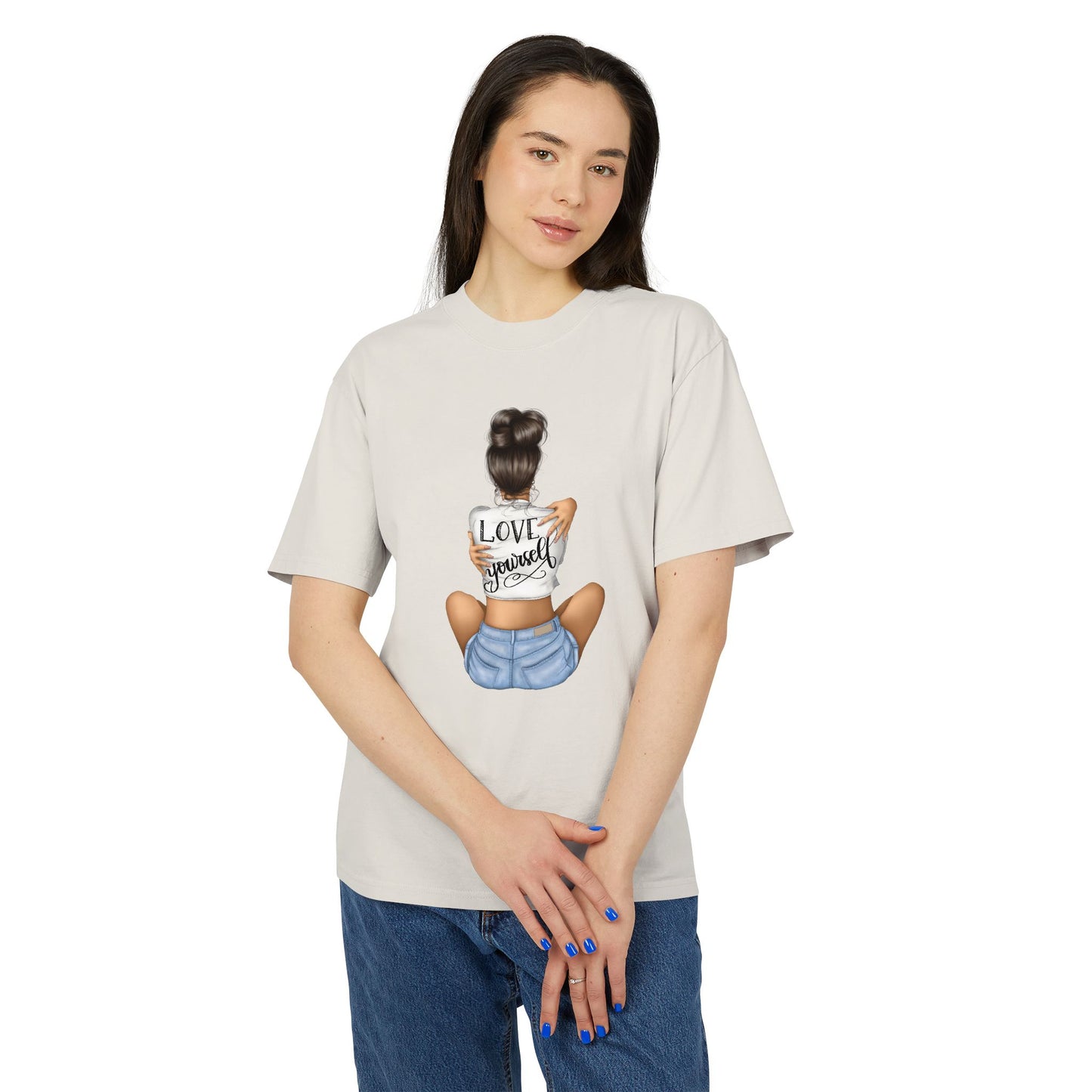 Love Yourself Unisex Heavy Faded Tee, Casual T-Shirt, Self-Love Gift, Motivational Apparel, Everyday Wear, Summer Casual Top