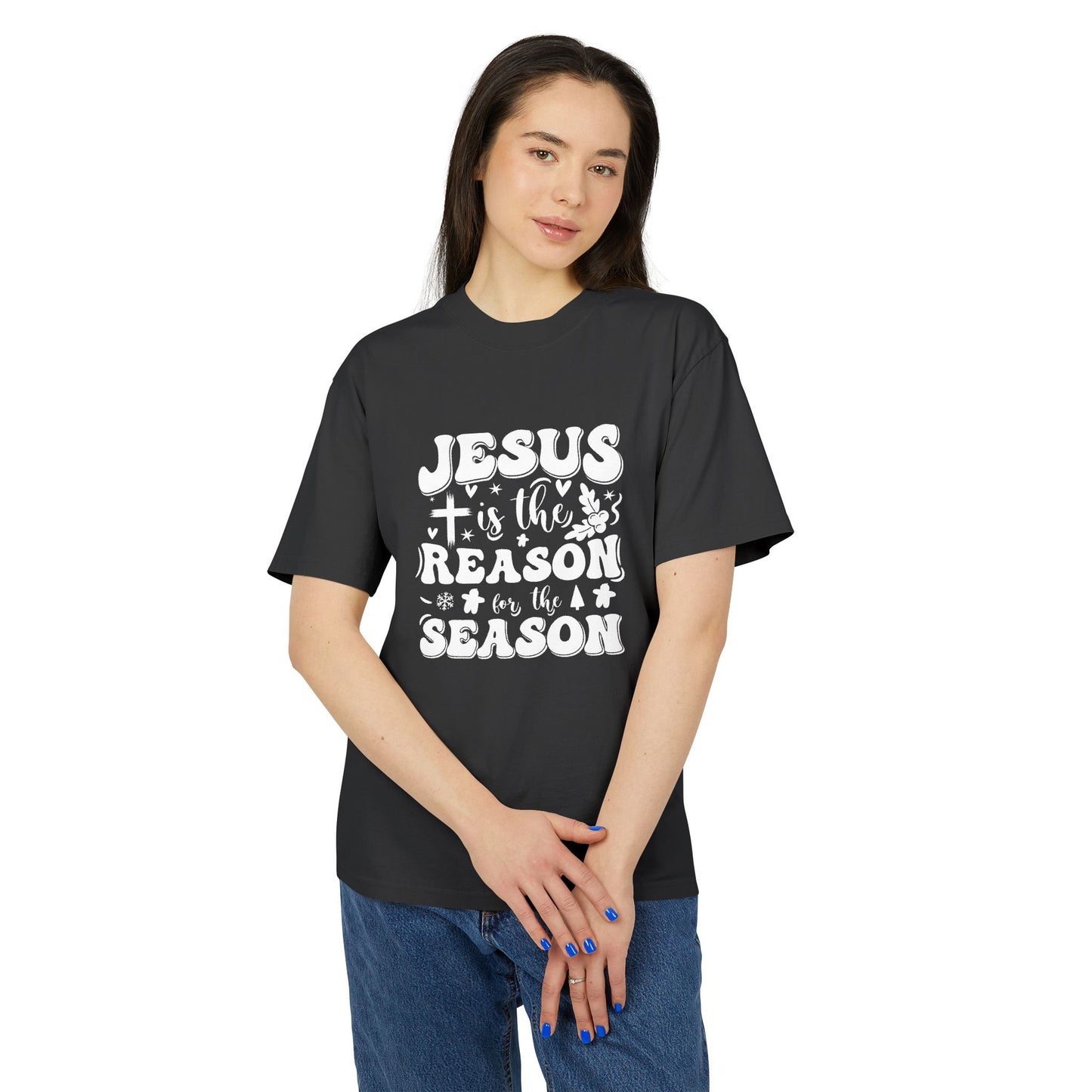 Jesus is the Reason Unisex Heavy Faded Tee, Christian T-Shirt, Holiday Apparel, Faith-Based Gift, Casual Wear