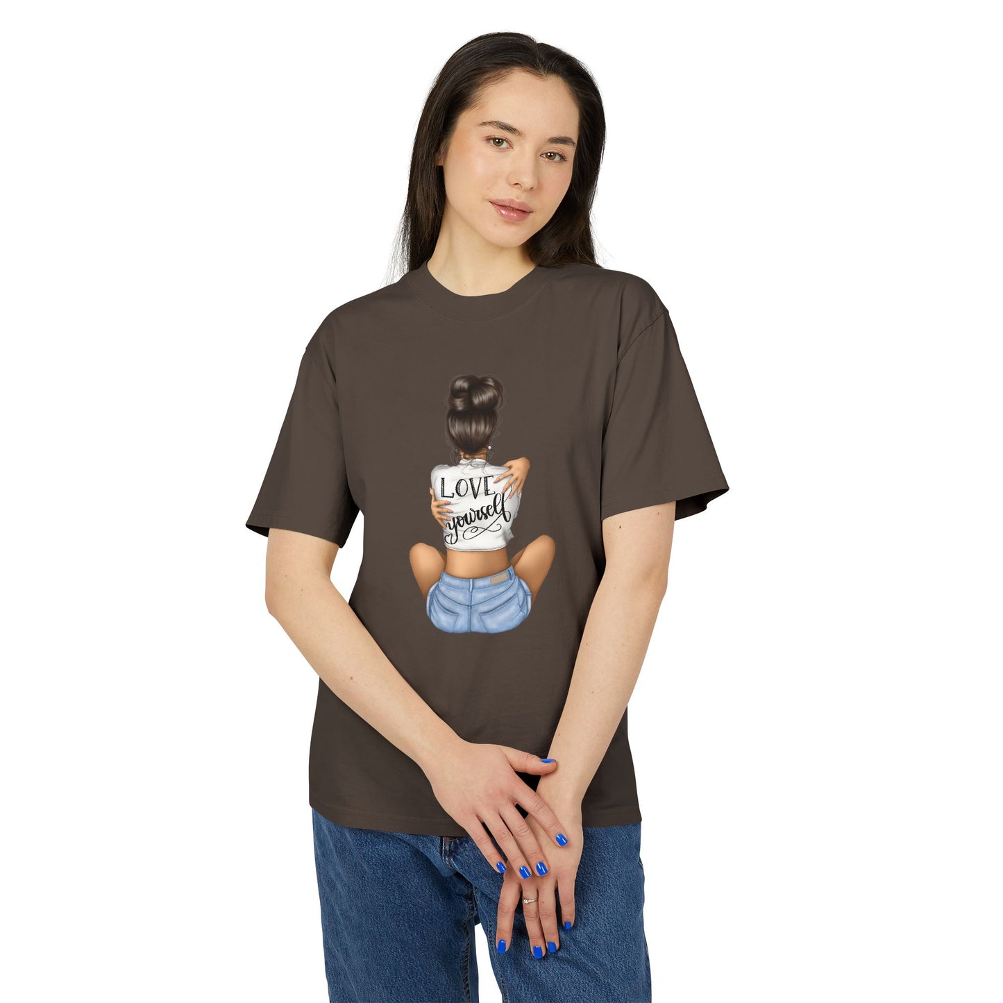Love Yourself Unisex Heavy Faded Tee, Casual T-Shirt, Self-Love Gift, Motivational Apparel, Everyday Wear, Summer Casual Top