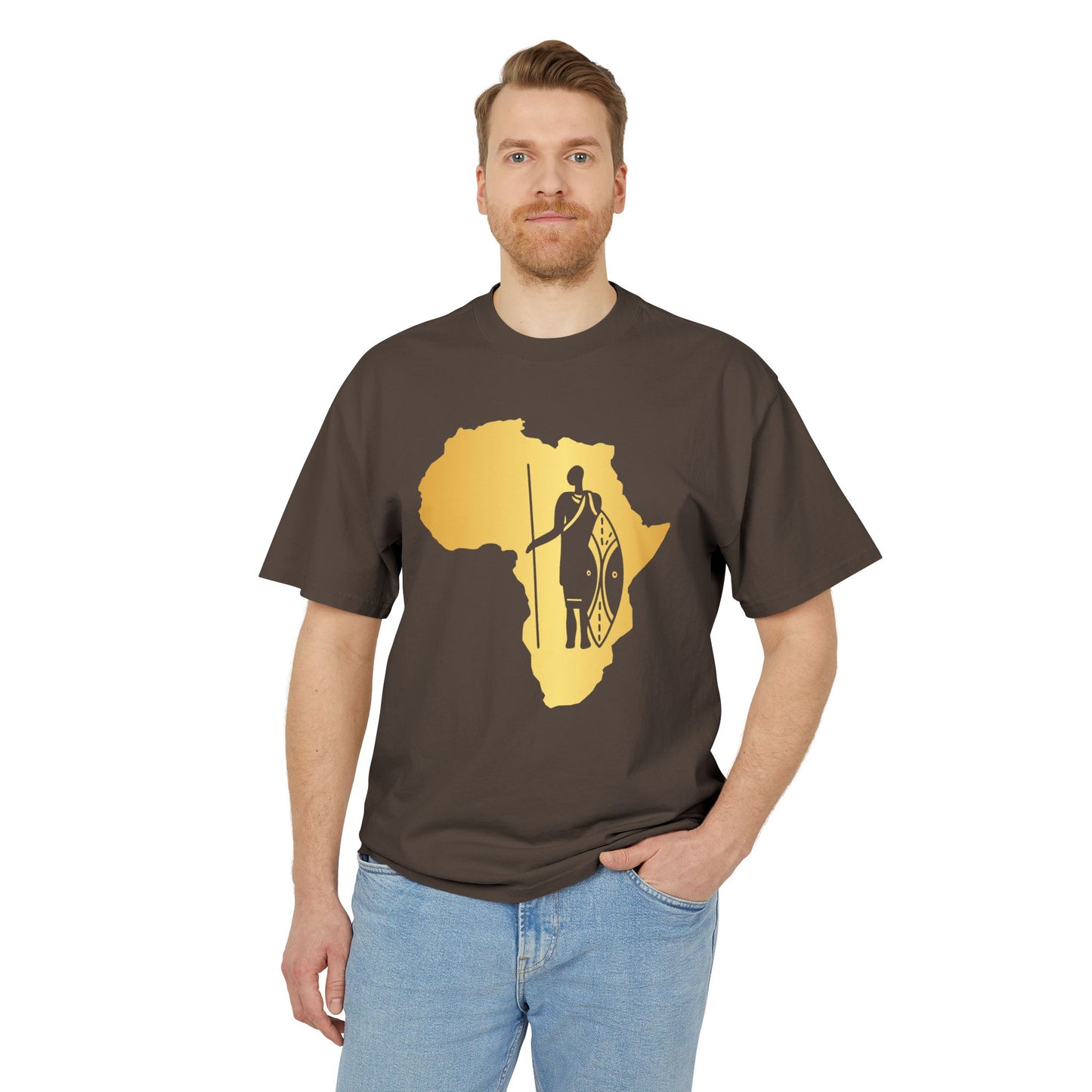 Golden Africa Graphic Tee, Unisex T-Shirt, African Pride Shirt, Casual Wear, Gift for Travelers, Adventure Apparel