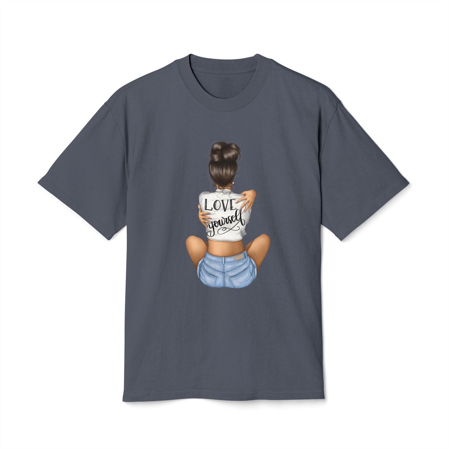 Love Yourself Unisex Heavy Faded Tee, Casual T-Shirt, Self-Love Gift, Motivational Apparel, Everyday Wear, Summer Casual Top