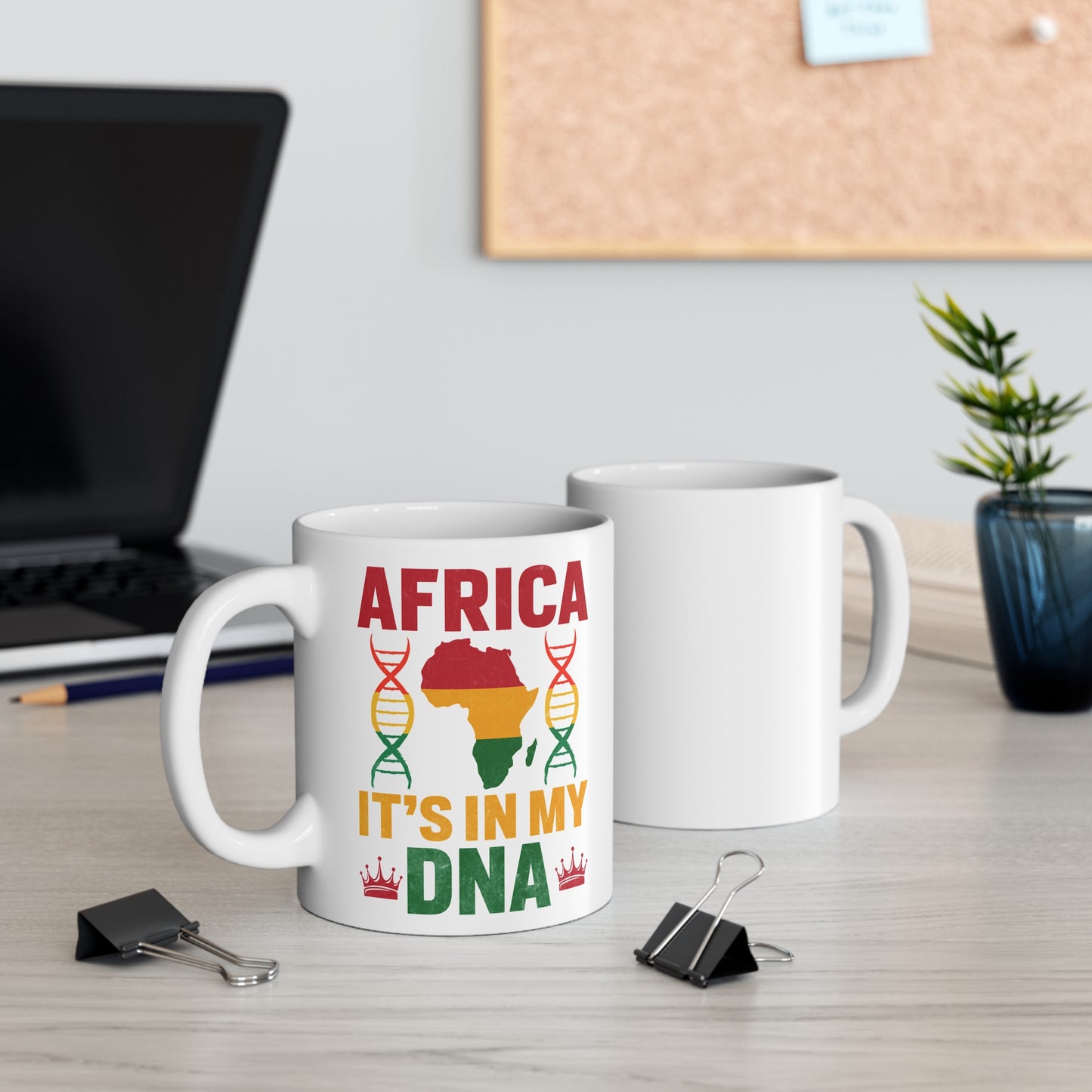 Africa It's In My DNA Mug, 11oz Coffee Cup, Gift for Heritage Lovers, Ethnic Pride Mug, African Culture Tribute