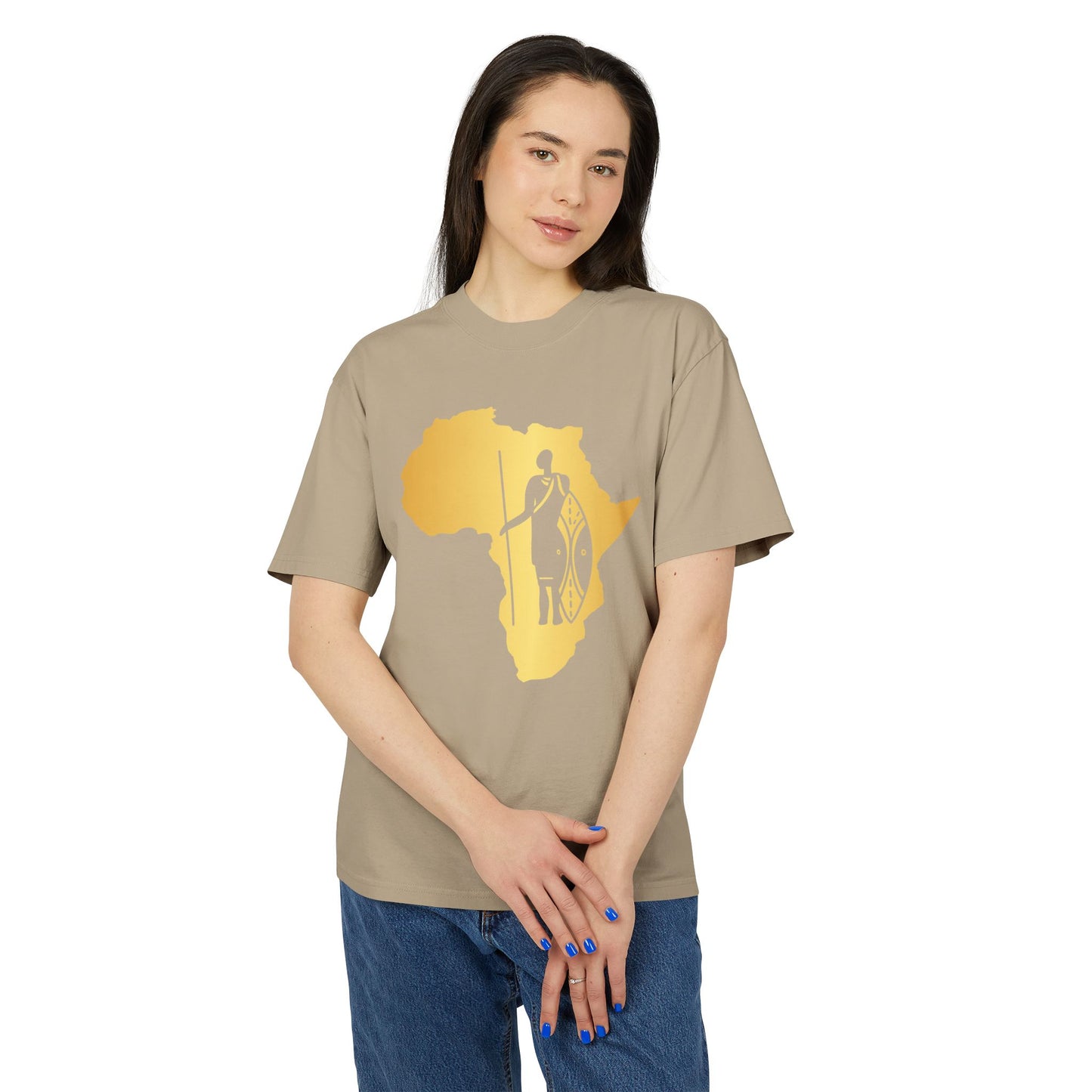 Golden Africa Graphic Tee, Unisex T-Shirt, African Pride Shirt, Casual Wear, Gift for Travelers, Adventure Apparel