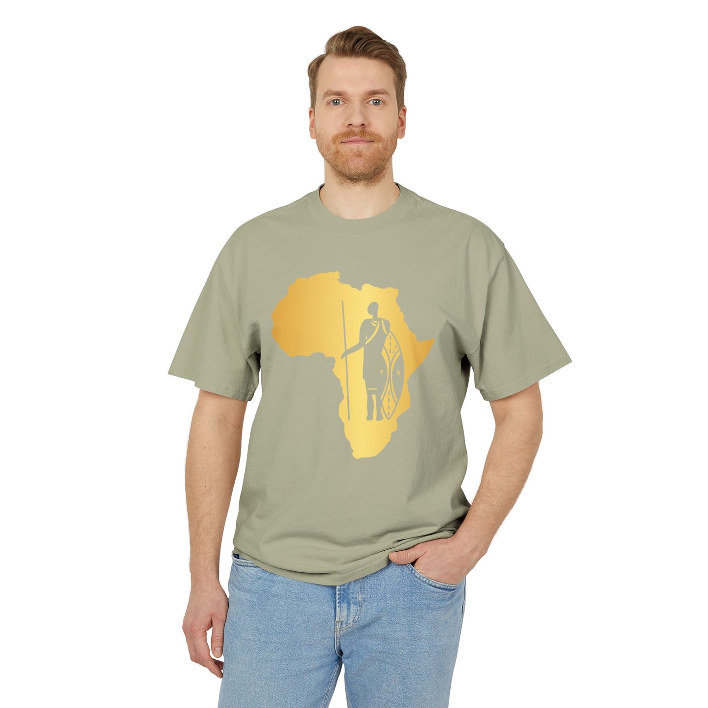 Golden Africa Graphic Tee, Unisex T-Shirt, African Pride Shirt, Casual Wear, Gift for Travelers, Adventure Apparel