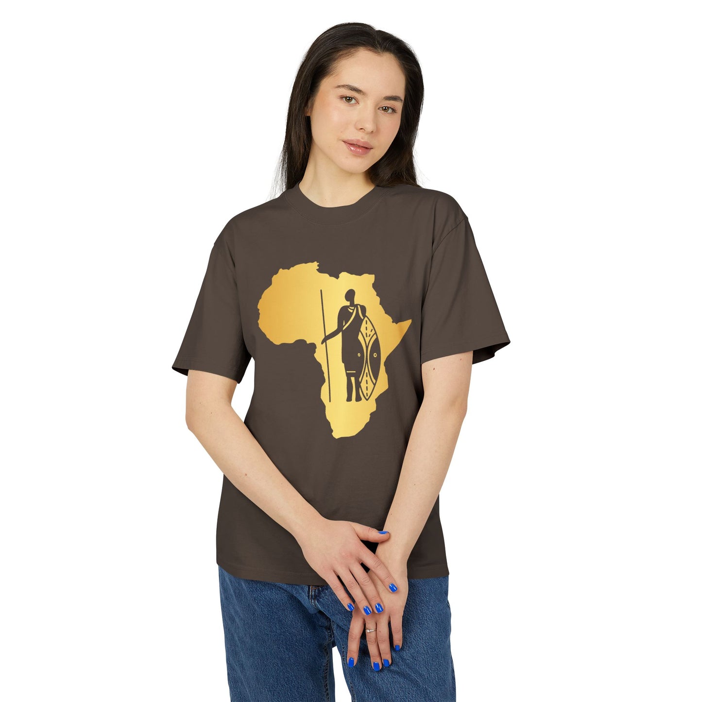 Golden Africa Graphic Tee, Unisex T-Shirt, African Pride Shirt, Casual Wear, Gift for Travelers, Adventure Apparel