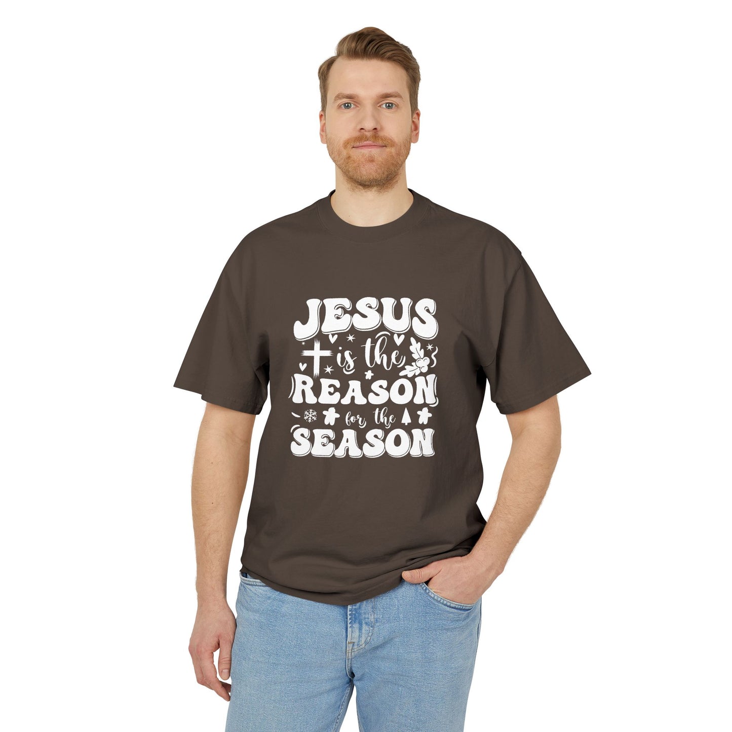 Jesus is the Reason Unisex Heavy Faded Tee, Christian T-Shirt, Holiday Apparel, Faith-Based Gift, Casual Wear