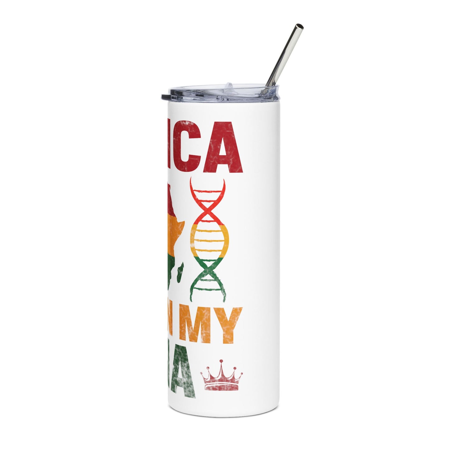 African Pride Stainless Steel Tumbler, Personalized Travel Mug, Gift for African Heritage, DNA Design, 20oz Cool Cup, African Roots