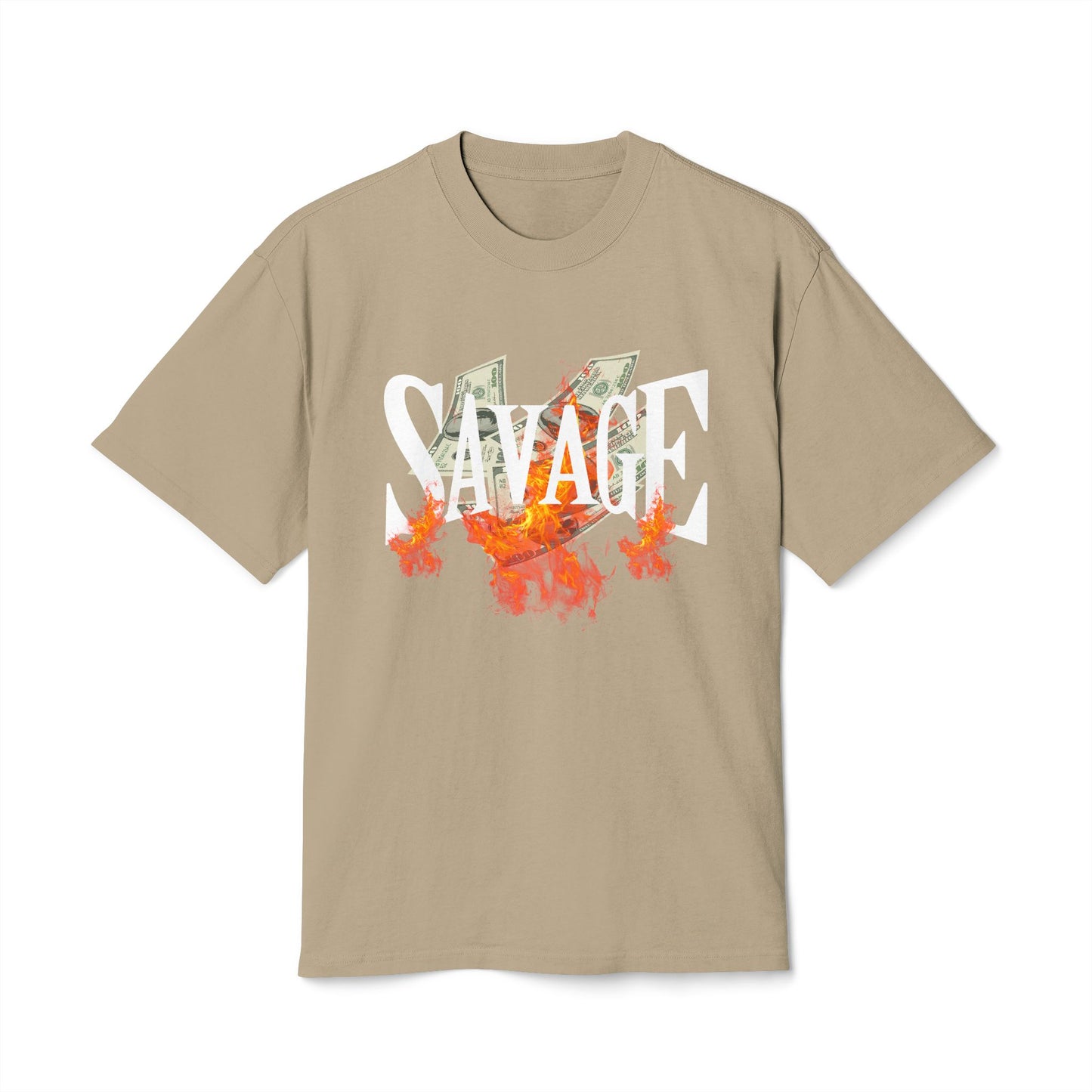 Savage Vibes Unisex Heavy Faded Tee | Trendy Graphic Shirt for Casual Wear, Street Style, Gift for Him/Her