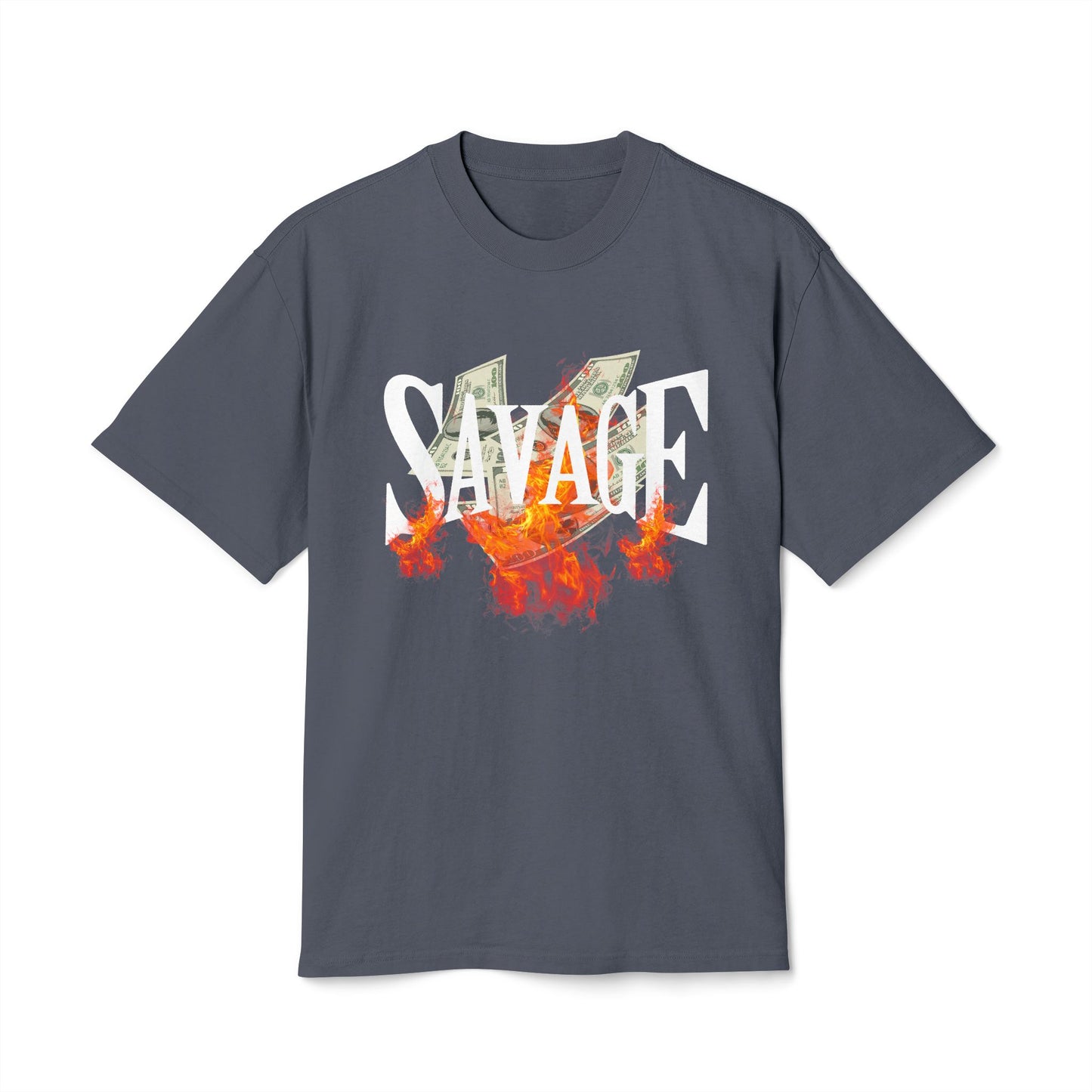 Savage Vibes Unisex Heavy Faded Tee | Trendy Graphic Shirt for Casual Wear, Street Style, Gift for Him/Her