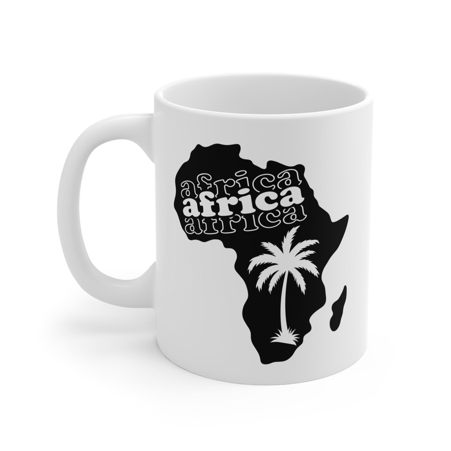 Black and White Africa Mug, Cat Lovers Gift, Unique Coffee Cup, Fun Home Decor, Travel Mug, Animal Lover Tea Cup