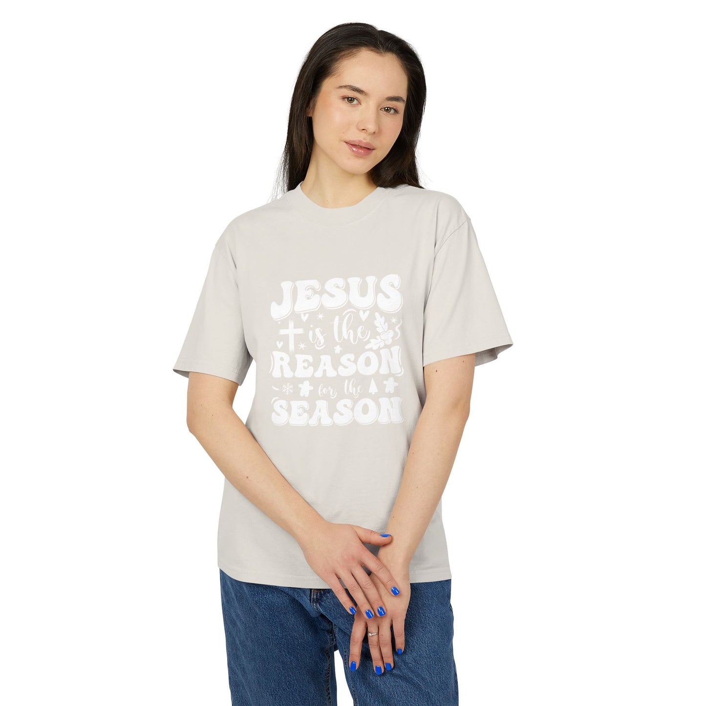 Jesus is the Reason Unisex Heavy Faded Tee, Christian T-Shirt, Holiday Apparel, Faith-Based Gift, Casual Wear
