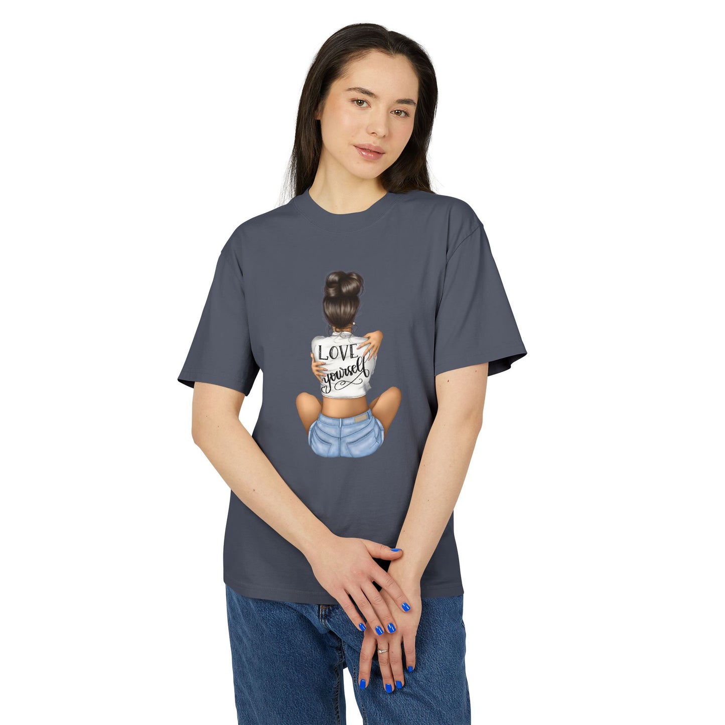 Love Yourself Unisex Heavy Faded Tee, Casual T-Shirt, Self-Love Gift, Motivational Apparel, Everyday Wear, Summer Casual Top