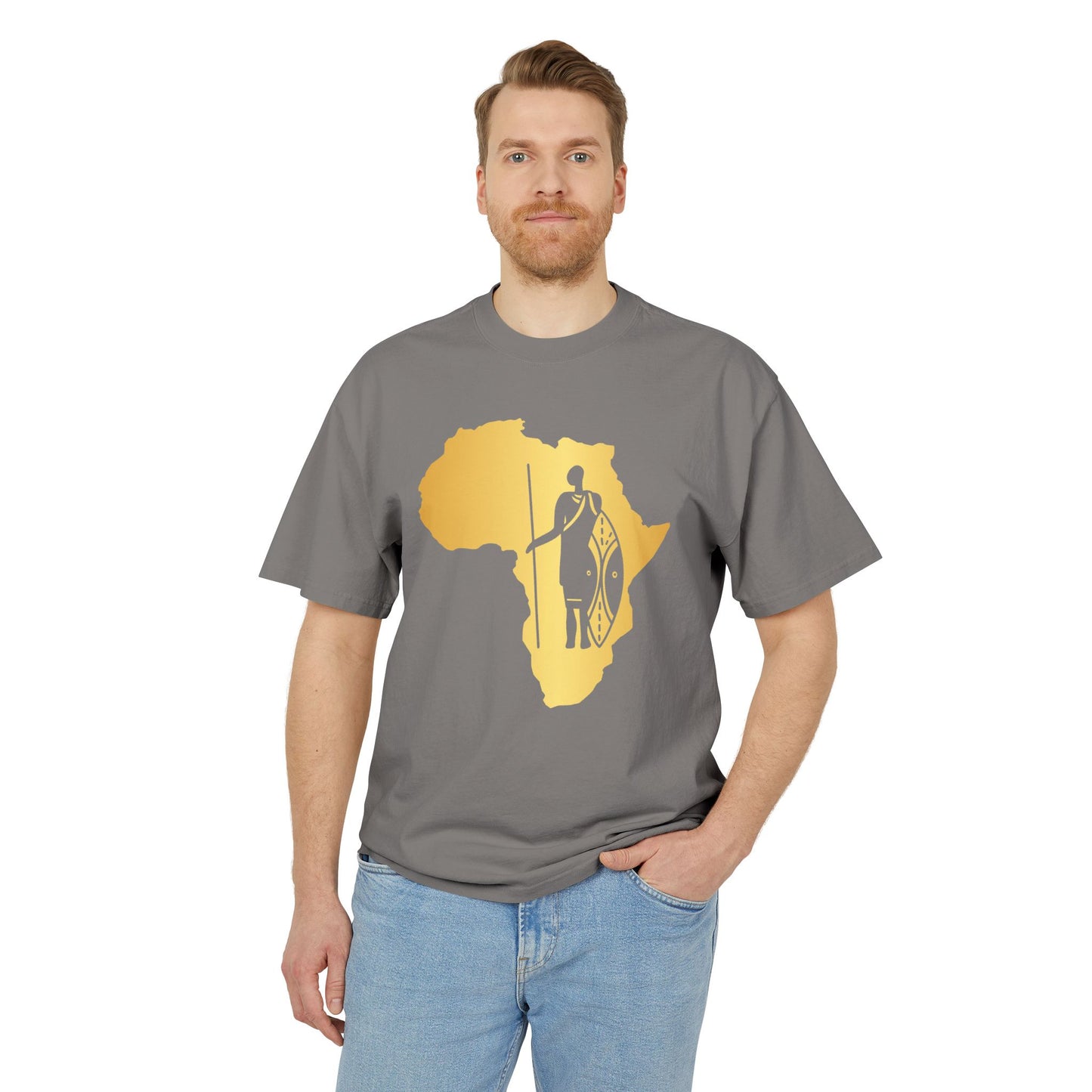 Golden Africa Graphic Tee, Unisex T-Shirt, African Pride Shirt, Casual Wear, Gift for Travelers, Adventure Apparel