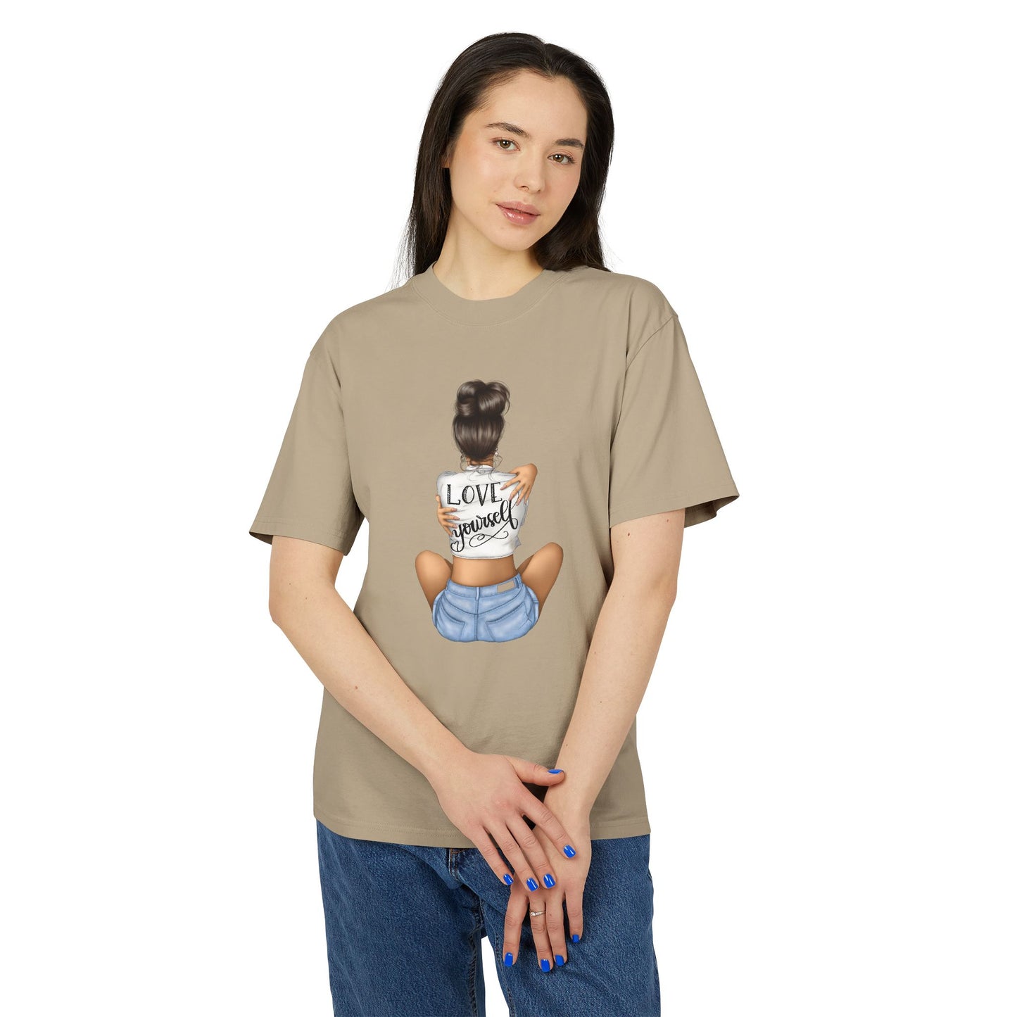 Love Yourself Unisex Heavy Faded Tee, Casual T-Shirt, Self-Love Gift, Motivational Apparel, Everyday Wear, Summer Casual Top