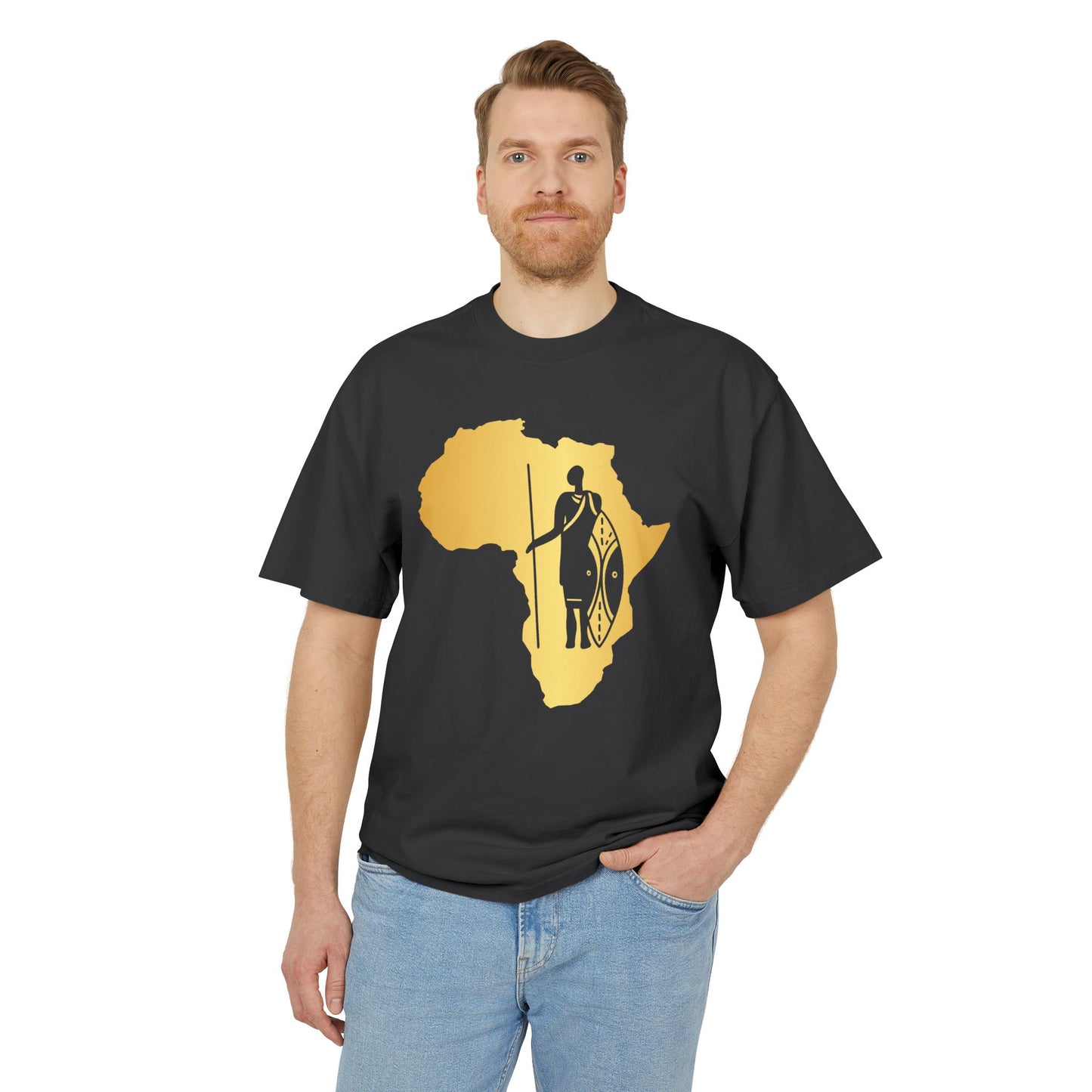 Golden Africa Graphic Tee, Unisex T-Shirt, African Pride Shirt, Casual Wear, Gift for Travelers, Adventure Apparel