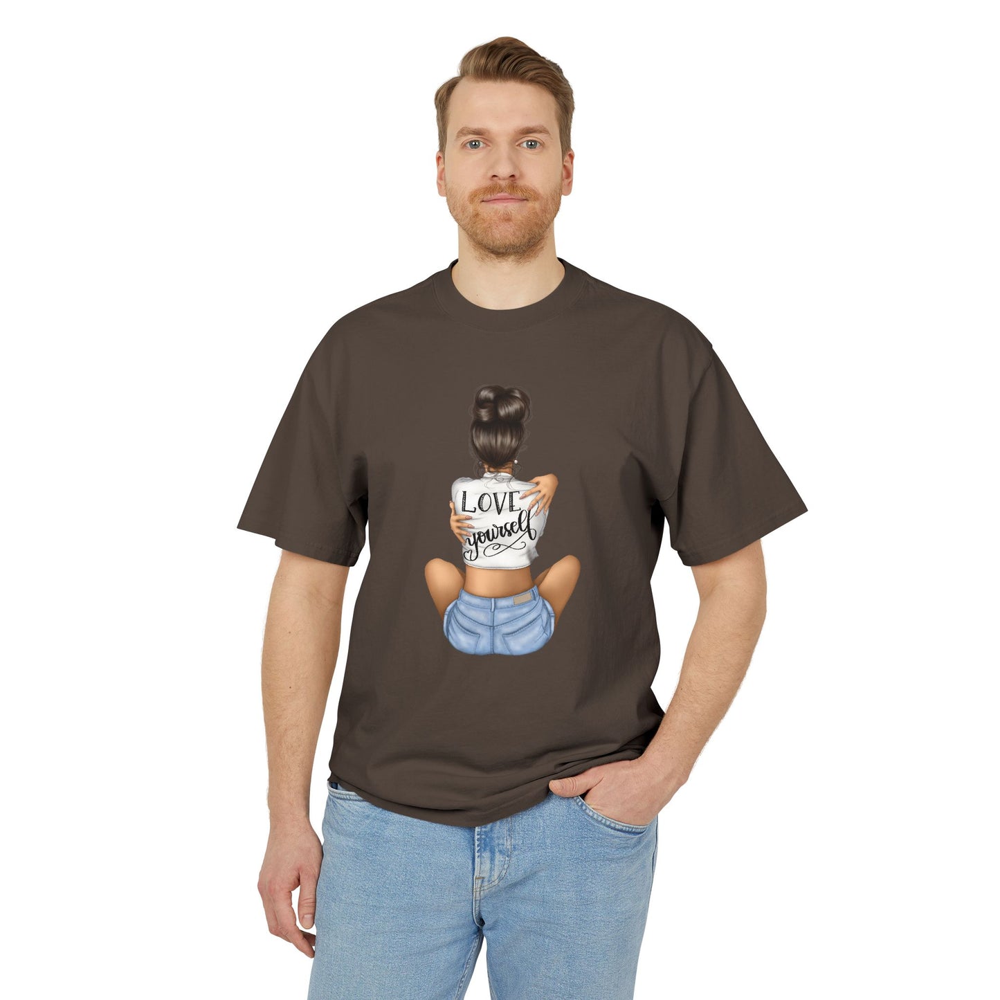 Love Yourself Unisex Heavy Faded Tee, Casual T-Shirt, Self-Love Gift, Motivational Apparel, Everyday Wear, Summer Casual Top