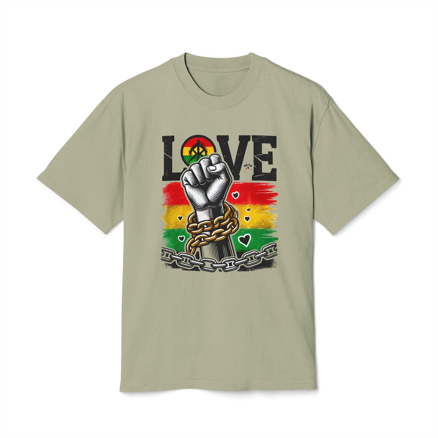 Unisex Graphic T-Shirt - Love Fist Design, Casual Tee, Statement T-Shirt, Gift for Activists, Vintage Style Clothing
