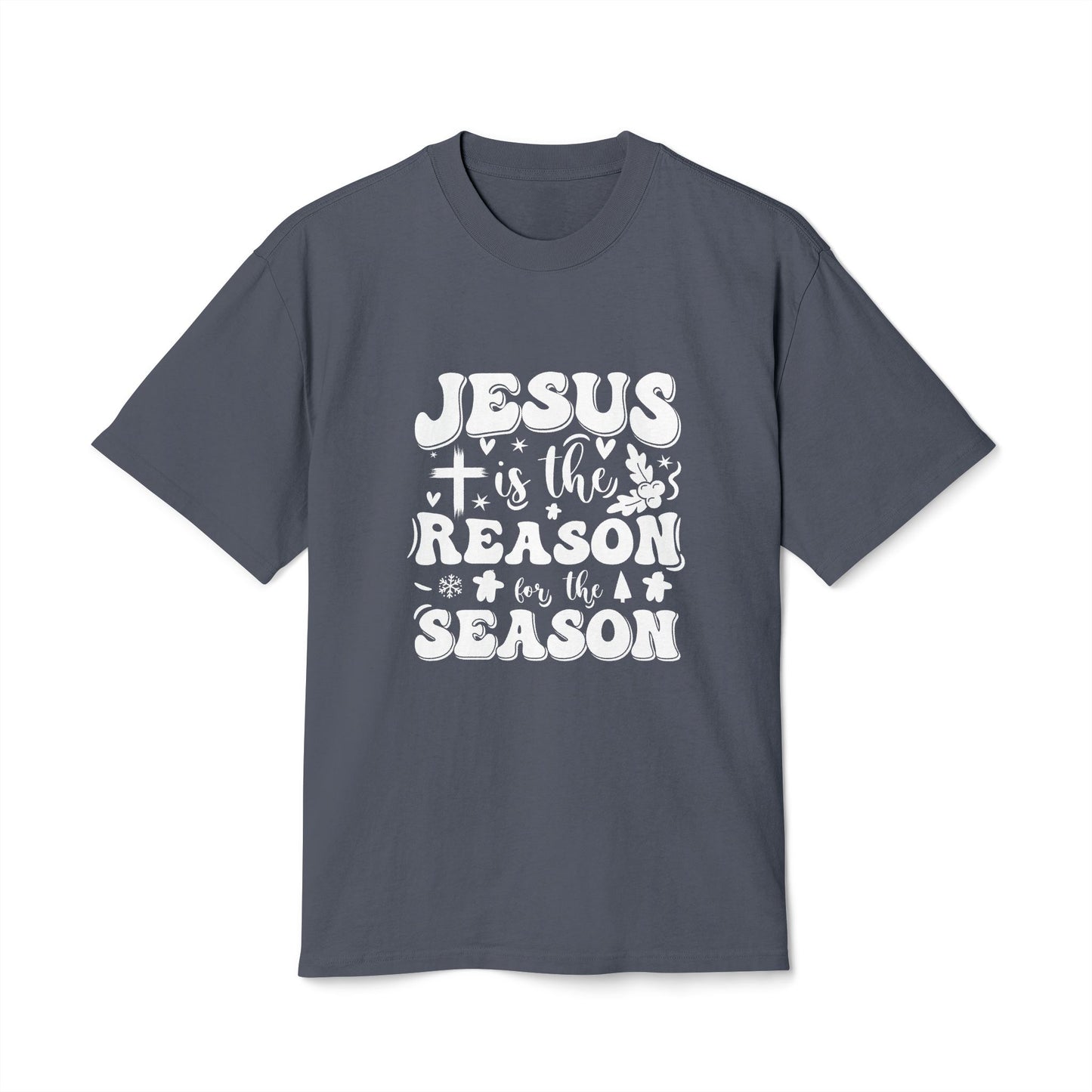 Jesus is the Reason Unisex Heavy Faded Tee, Christian T-Shirt, Holiday Apparel, Faith-Based Gift, Casual Wear