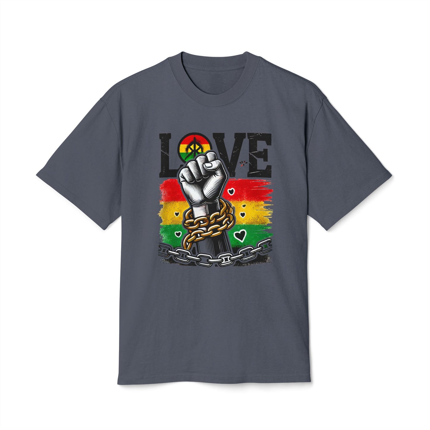 Unisex Graphic T-Shirt - Love Fist Design, Casual Tee, Statement T-Shirt, Gift for Activists, Vintage Style Clothing