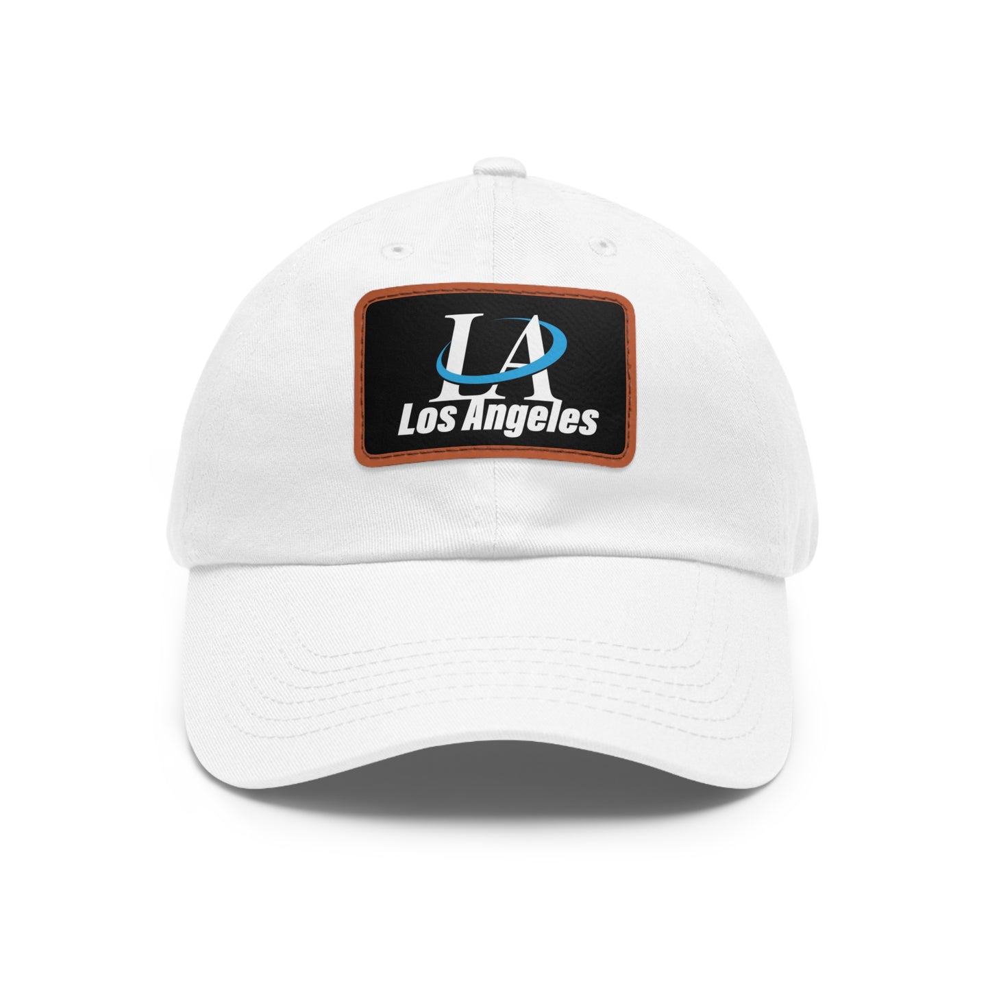 Los Angeles Dad Hat with Leather Patch (Rectangle)