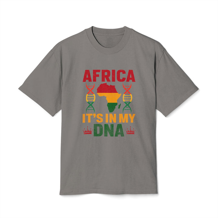 Africa Is in My DNA Tee in Faded Grey, front view