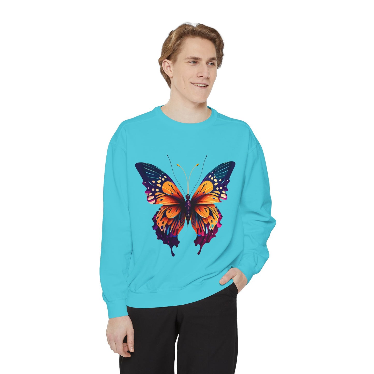 Unisex Garment-Dyed Butterfly Sweatshirt