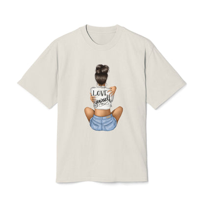 Love Yourself Unisex Heavy Faded Tee, Casual T-Shirt, Self-Love Gift, Motivational Apparel, Everyday Wear, Summer Casual Top