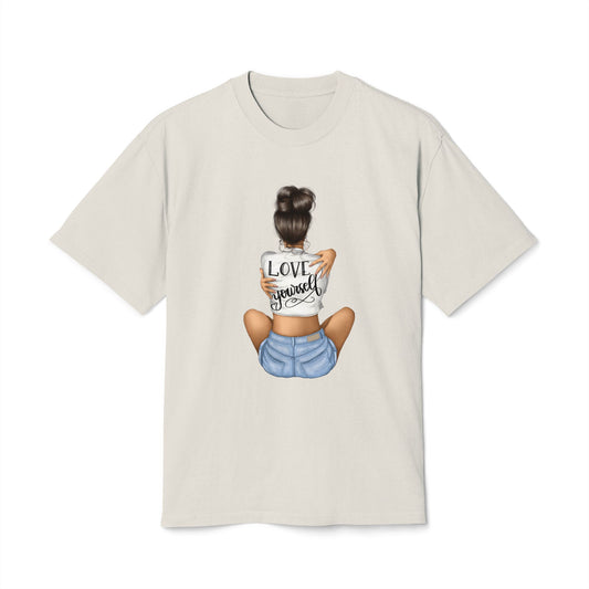 Love Yourself Unisex Heavy Faded Tee, Casual T-Shirt, Self-Love Gift, Motivational Apparel, Everyday Wear, Summer Casual Top