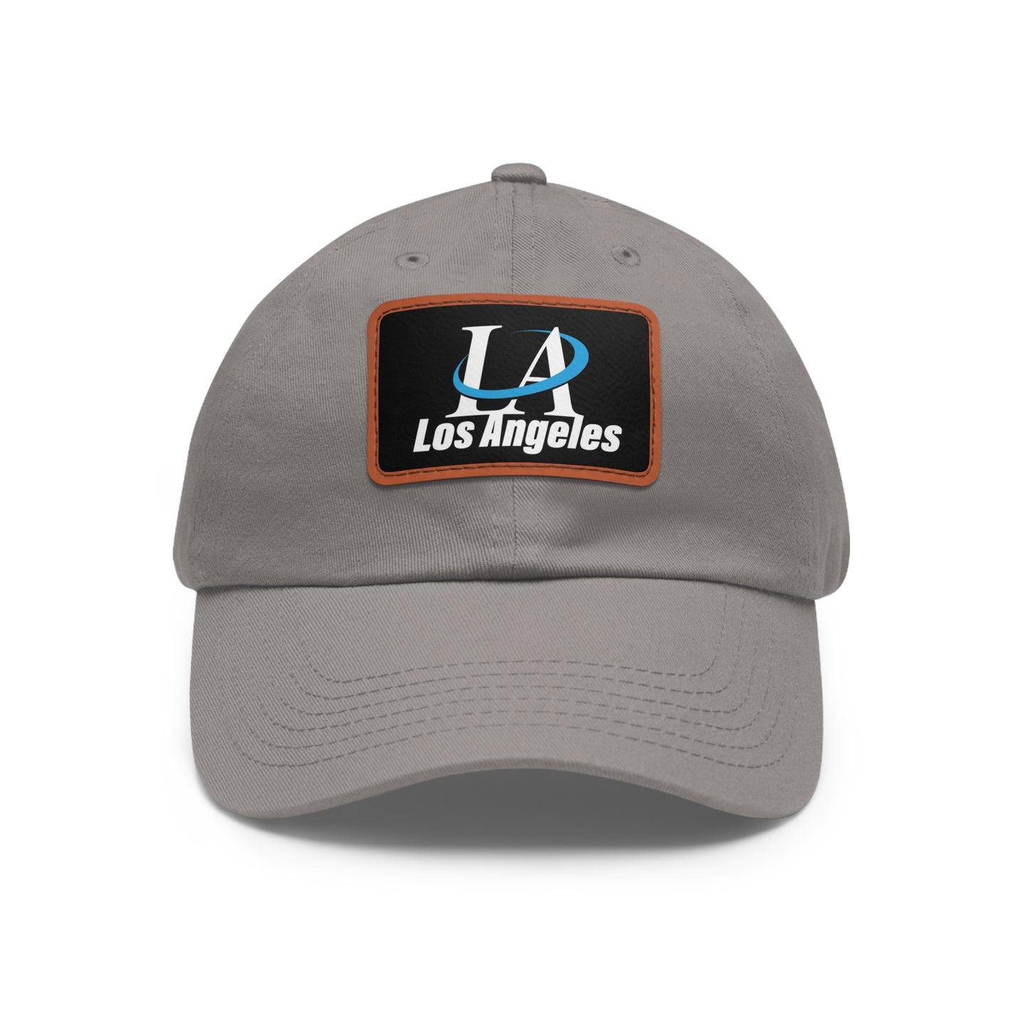 Los Angeles Dad Hat with Leather Patch (Rectangle)