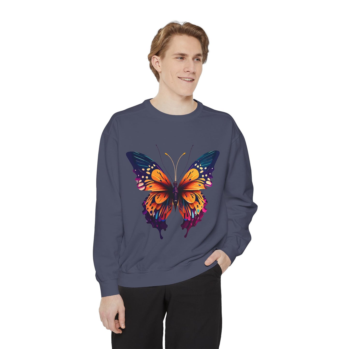 Unisex Garment-Dyed Butterfly Sweatshirt