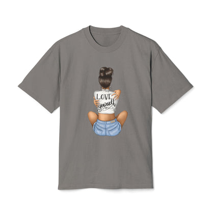 Love Yourself Unisex Heavy Faded Tee, Casual T-Shirt, Self-Love Gift, Motivational Apparel, Everyday Wear, Summer Casual Top