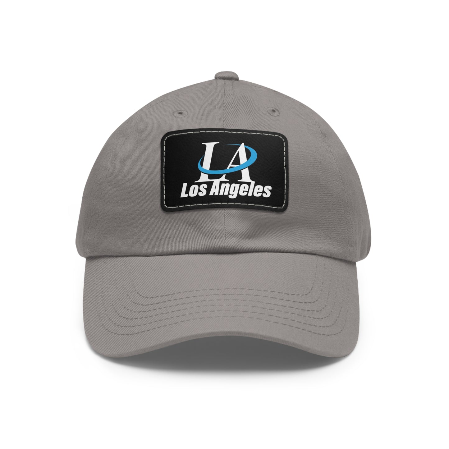 Los Angeles Dad Hat with Leather Patch (Rectangle)