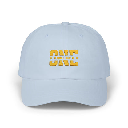 Timeless stylish with the "One More Rep" Embroidered Dad Cap