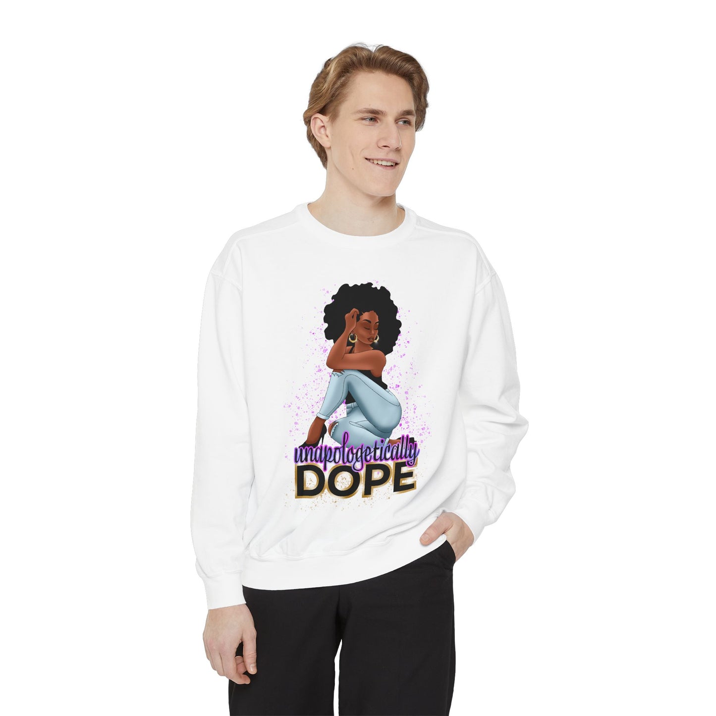 Unisex Garment-Dyed Sweatshirt With Dope Design