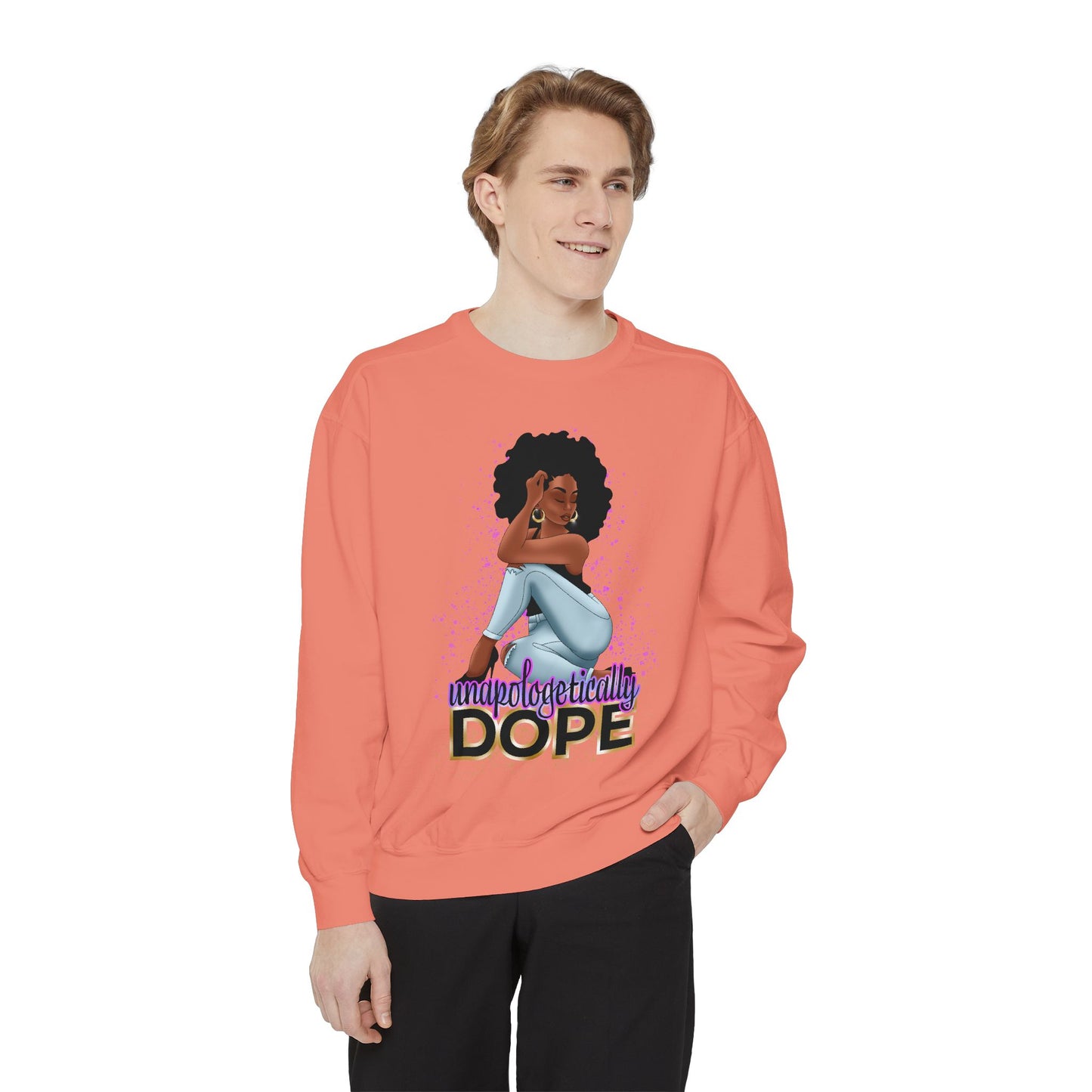 Unisex Garment-Dyed Sweatshirt With Dope Design