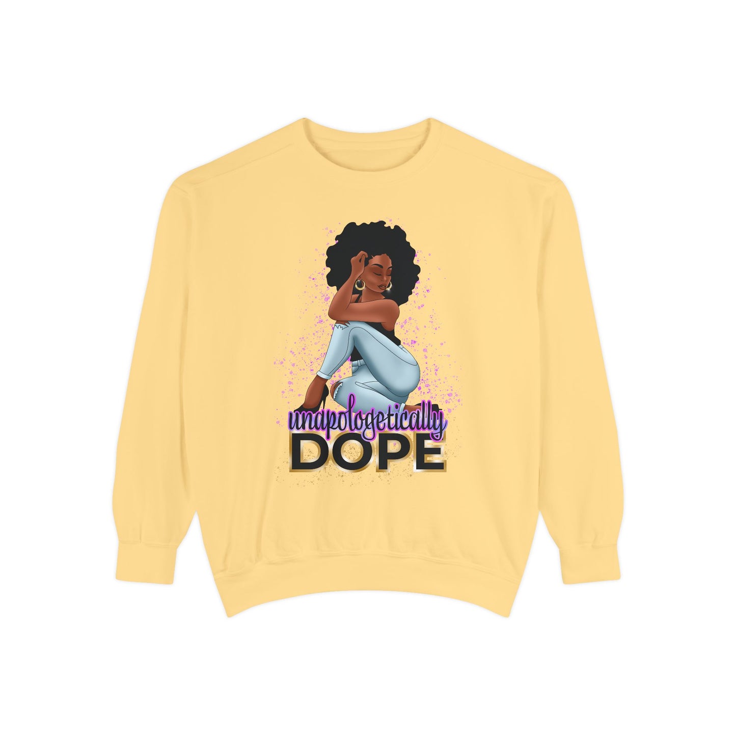 Unisex Garment-Dyed Sweatshirt With Dope Design