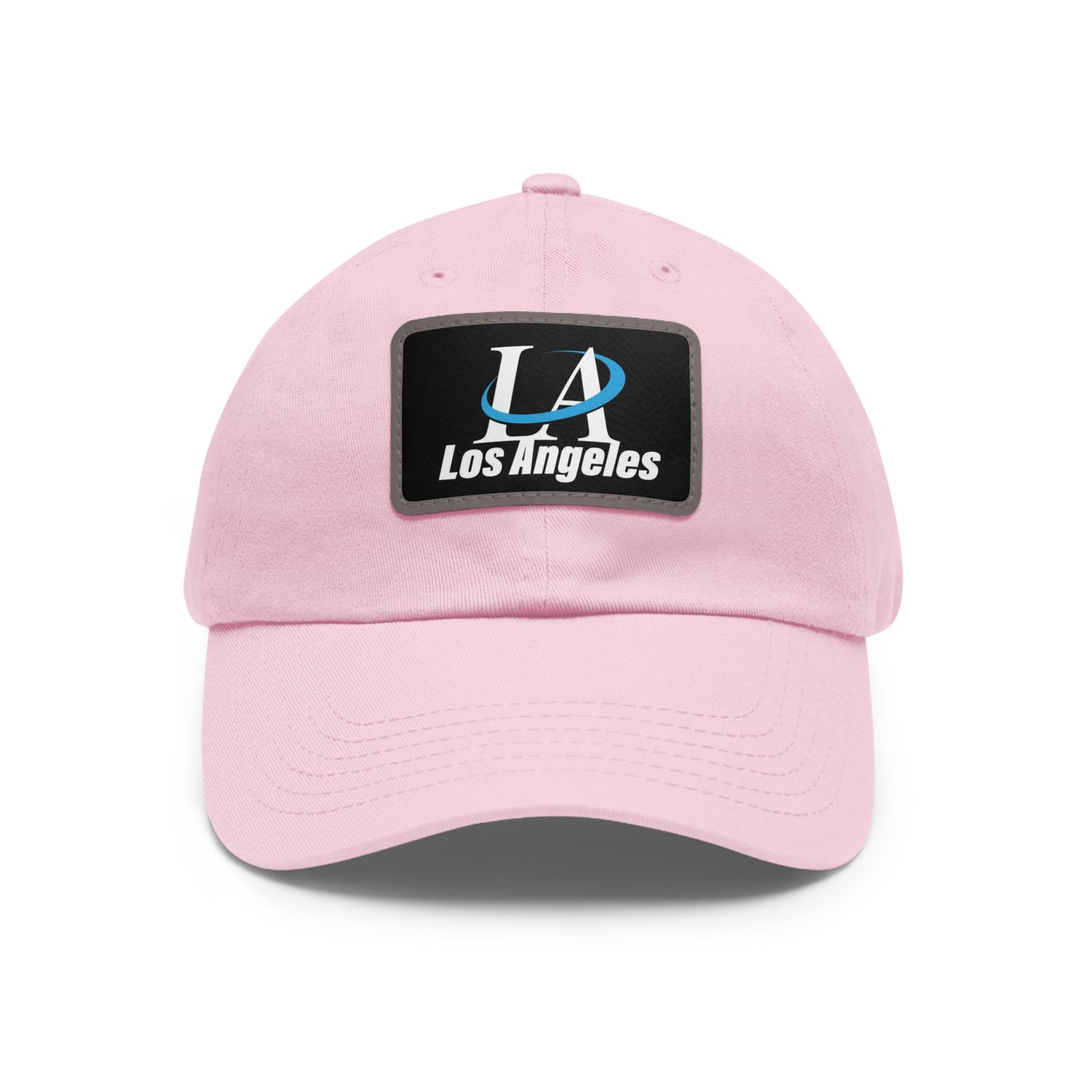 Los Angeles Dad Hat with Leather Patch (Rectangle)