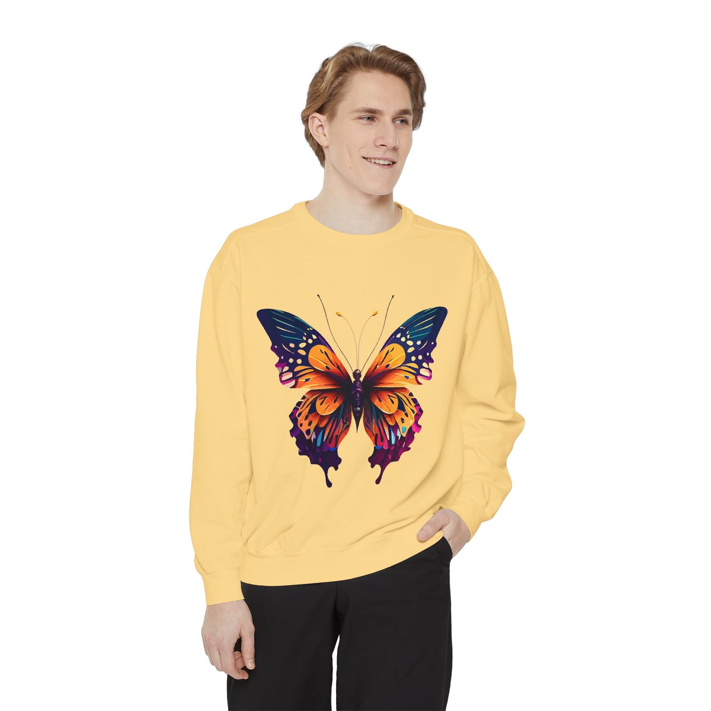 Unisex Garment-Dyed Butterfly Sweatshirt