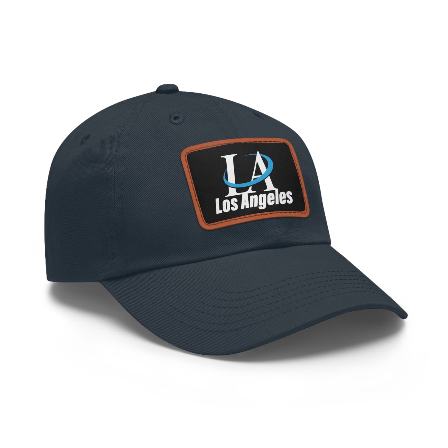 Los Angeles Dad Hat with Leather Patch (Rectangle)