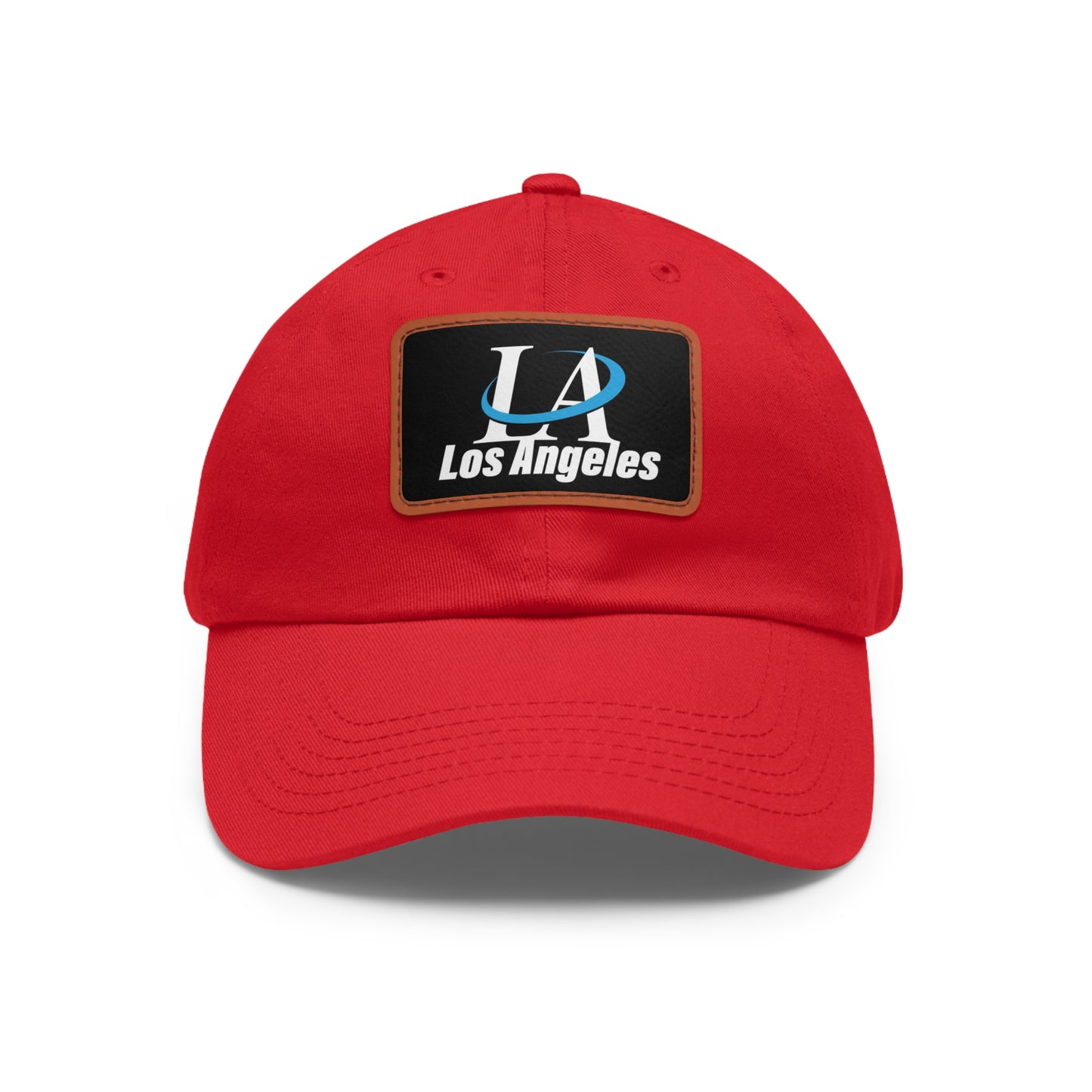 Los Angeles Dad Hat with Leather Patch (Rectangle)